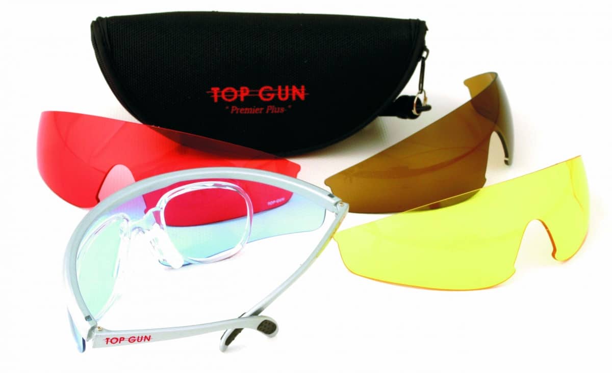 Top Gun skytbriller m/5 glass for brillebrukere