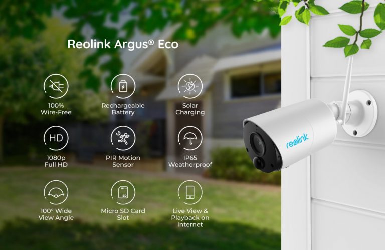 Reolink Argus Eco 100% Trådløst Wifi Kamera Med App Svart - Bilde 2