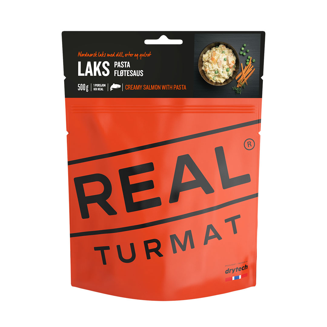 REAL Turmat Laks med pasta og fløtesaus