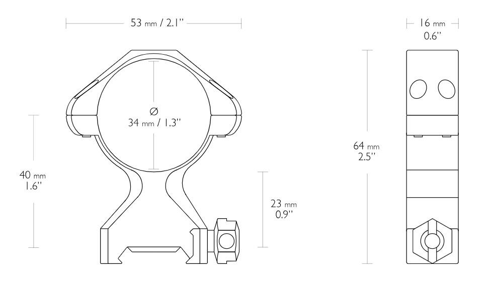 Hawke Precision Ringer 34mm - Bilde 6