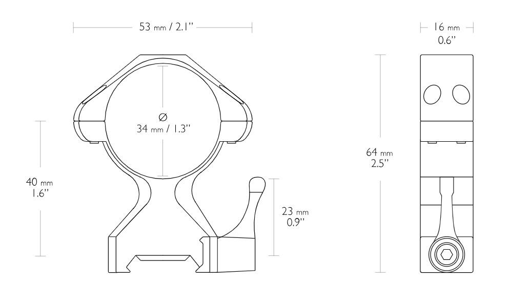Hawke Precision Ringer 34mm QD - Bilde 6