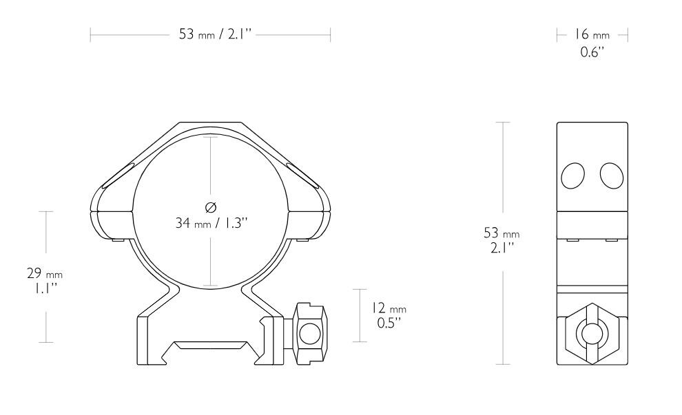 Hawke Precision Ringer 34mm - Bilde 2