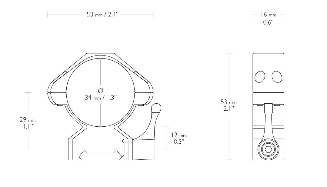Hawke Precision Ringer 34mm QD - Bilde 5