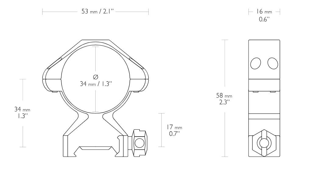 Hawke Precision Ringer 34mm - Bilde 5