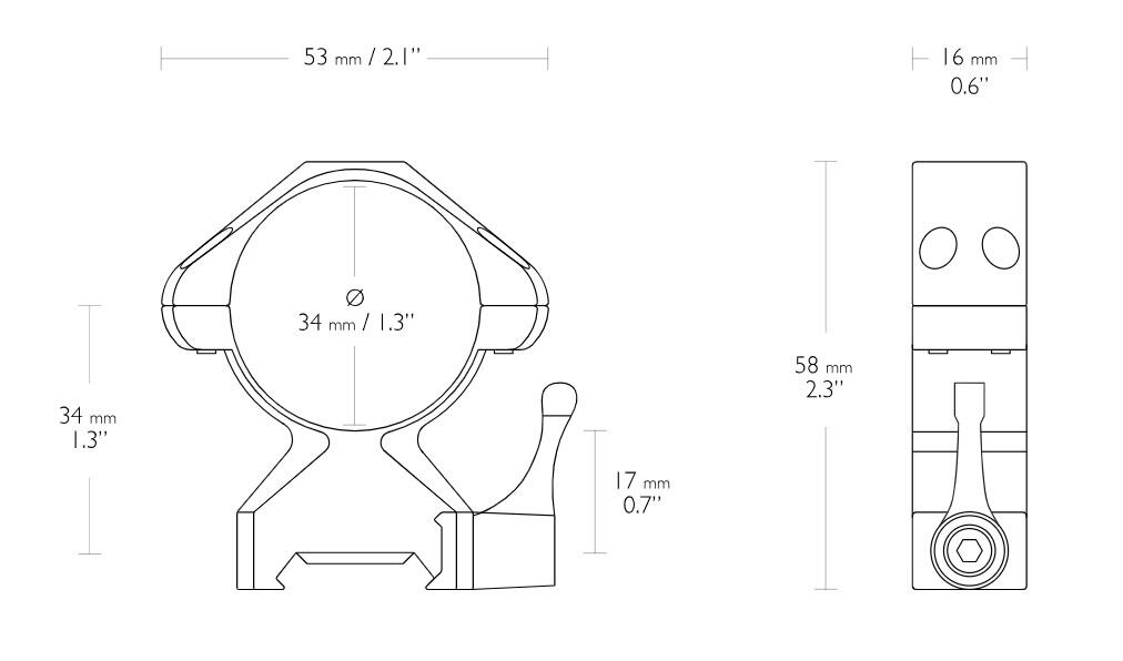 Hawke Precision Ringer 34mm QD - Bilde 4